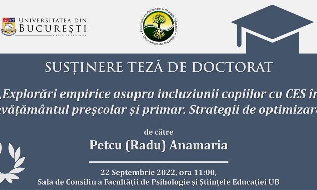 Susținere teză doctorat: Petcu (Radu) Anamaria