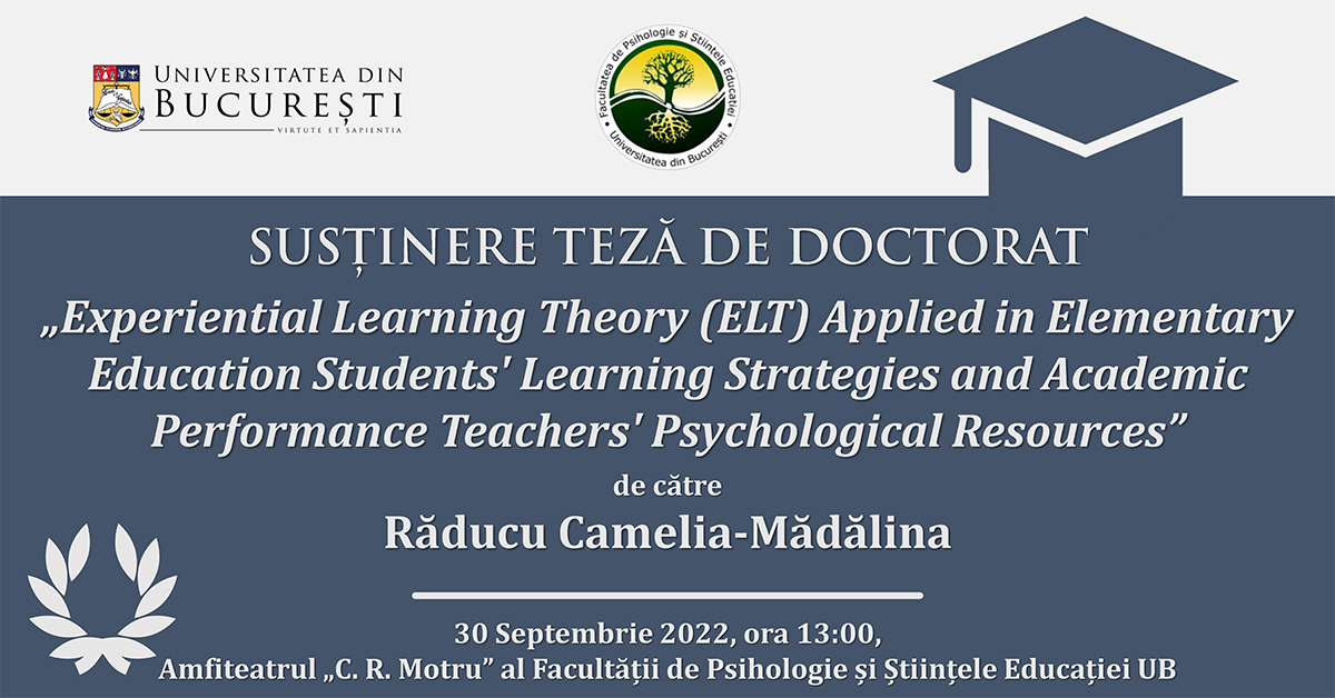Susținere teză doctorat: Răducu Camelia-Mădălina