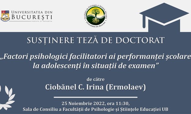 Susținere teză doctorat: Ciobănel Irina (Ermolaev)